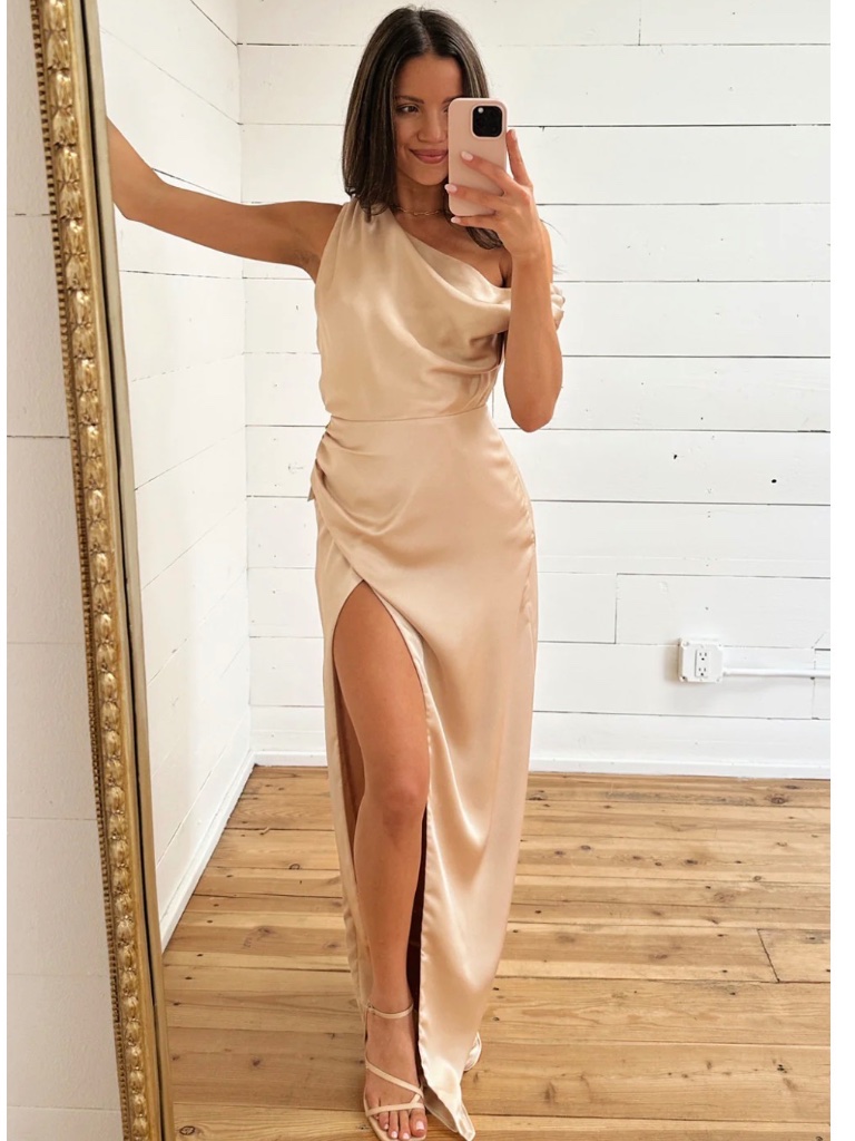 Nwot Show Me Your Mumu Jodie Maxi Dress Xl Champagne